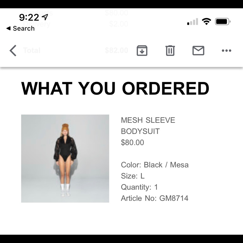 IVY PARK DRIP 2.2 BLACK LONG SLEEVE BODY SUIT